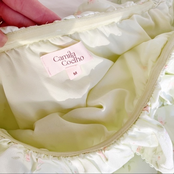 NWT Camila Coelho Green Sage Delilah Eva Off The Shoulder Ruched Mini Dress - Picture 6 of 8